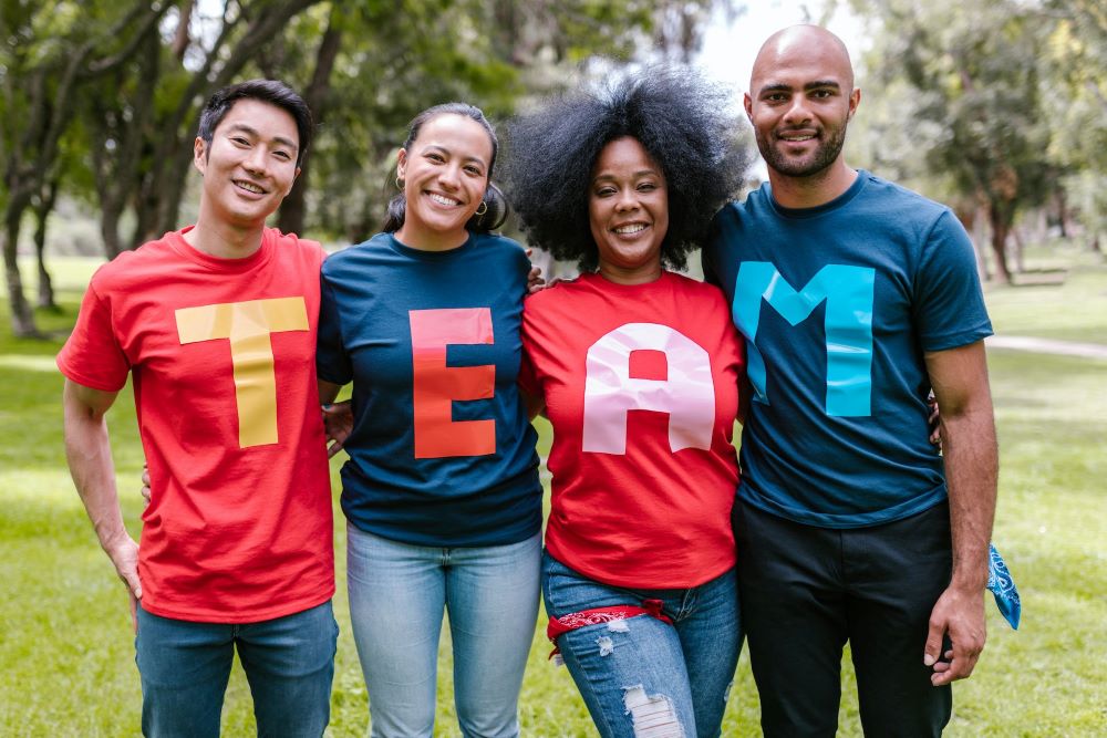 A Picture of happy, diverse employees